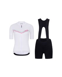 RIVANELLE BY HOLOKOLO Cycling short sleeve jersey and shorts - LEVEL UP  - white/black
