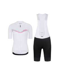 RIVANELLE BY HOLOKOLO Cycling short sleeve jersey and shorts - LEVEL UP - black/white