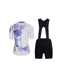 RIVANELLE Cycling short sleeve jersey and shorts - FLOWERY LADY  - blue/black