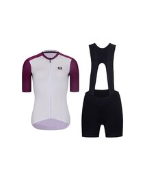 RIVANELLE Cycling short sleeve jersey and shorts - TECHNICAL  - white/black/bordeaux
