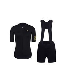 RIVANELLE Cycling short sleeve jersey and shorts - VICTORIOUS GOLD LADY - gold/black