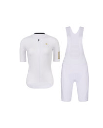 RIVANELLE Cycling short sleeve jersey and shorts - VICTORIOUS GOLD LADY - white/black