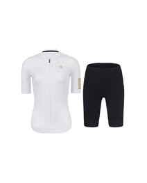 RIVANELLE Cycling short sleeve jersey and shorts - VICTORIOUS GOLD LADY - black/white