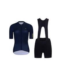 RIVANELLE Cycling short sleeve jersey and shorts - VICTORIOUS GOLD LADY - black/blue