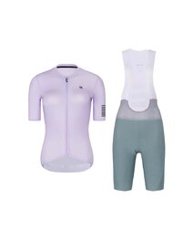 RIVANELLE Cycling short sleeve jersey and shorts - VICTORIOUS ELITE - green/purple