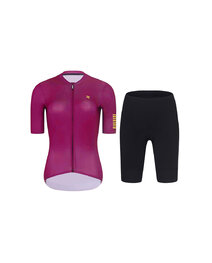 RIVANELLE Cycling short sleeve jersey and shorts - VICTORIOUS GOLD LADY - black/bordeaux
