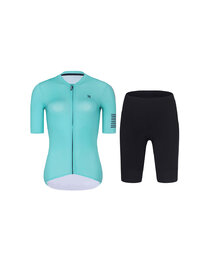 RIVANELLE Cycling short sleeve jersey and shorts - VICTORIOUS ELITE - turquoise/black