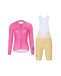 RIVANELLE Cycling short sleeve jersey and shorts - VICTORIOUS ELITE - beige/pink