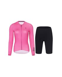 HOLOKOLO Cycling long sleeve jersey and bibtights - VICTORIOUS ELITE - pink/black