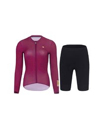 HOLOKOLO Cycling long sleeve jersey and bibtights - VICTORIOUS ELITE - black/bordeaux