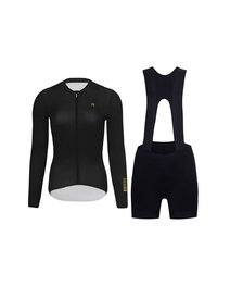 Cycling long sleeve jersey and bibtights - VICTORIOUS ELITE - bordeaux/black
