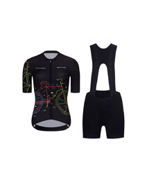 RIVANELLE Cycling short sleeve jersey and shorts - MAAPPI DARK - pink/black