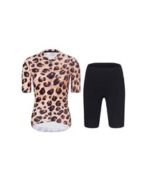 RIVANELLE Cycling short sleeve jersey and shorts - WILDCAT II - brown/black