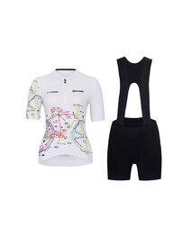 RIVANELLE BY HOLOKOLO Cycling short sleeve jersey and shorts - MAAPPI ELITE - white/yellow