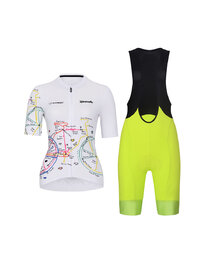 RIVANELLE BY HOLOKOLO Cycling short sleeve jersey and shorts - MAAPPI ELITE LADY - yellow/white