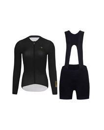 HOLOKOLO Cycling long sleeve jersey and bibtights - VICTORIOUS ELITE - black/white
