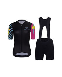 RIVANELLE Cycling short sleeve jersey and shorts - MEDITATION  - black/pink