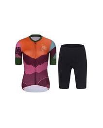 RIVANELLE Cycling short sleeve jersey and shorts - SERENITY - purple/black/red