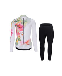 RIVANELLE Cycling winter set with jacket - FLOWERY WINTER - multicolour/black