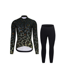 RIVANELLE BY HOLOKOLO Cycling winter set with jacket - WILDCAT WINTER - black/brown