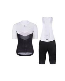 RIVANELLE Cycling short sleeve jersey and shorts - ARROW II - black/white