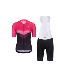 RIVANELLE Cycling short sleeve jersey and shorts - ARROW II - pink/black
