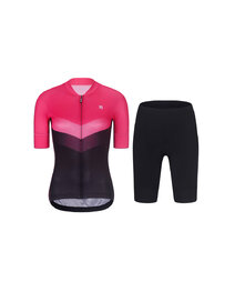 RIVANELLE Cycling short sleeve jersey and shorts - ARROW II - black/pink