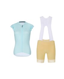 RIVANELLE Cycling short sleeve jersey and shorts - FLAIR - light blue/beige