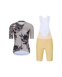 RIVANELLE Cycling short sleeve jersey and shorts - BAROC - black/beige