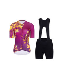 RIVANELLE Cycling short sleeve jersey and shorts - BAROC - purple/yellow