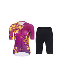 RIVANELLE Cycling short sleeve jersey and shorts - BAROC - yellow/purple