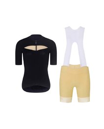 RIVANELLE Cycling short sleeve jersey and shorts - GLAMOR - black/beige