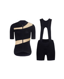 RIVANELLE Cycling short sleeve jersey and shorts - GLAMOR - black/beige