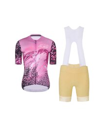 RIVANELLE Cycling short sleeve jersey and shorts - ROSESCAPE - beige/purple