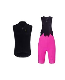 RIVANELLE Cycling short sleeve jersey and shorts - PURE - pink/black