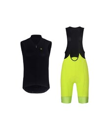RIVANELLE Cycling short sleeve jersey and shorts - PURE - yellow/black