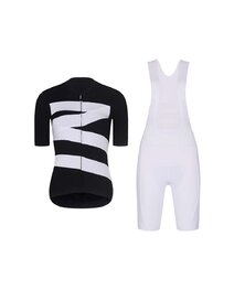 RIVANELLE Cycling short sleeve jersey and shorts - MISSVELOAIRE - black/white