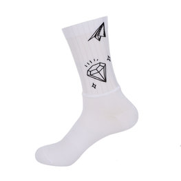HOLOKOLO Cyclingclassic socks - BLACK OUT - white/black
