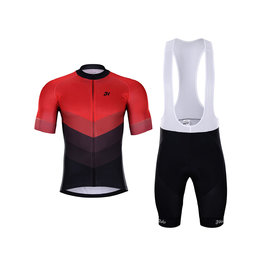 HOLOKOLO Cycling short sleeve jersey and shorts - NEW NEUTRAL - black/red