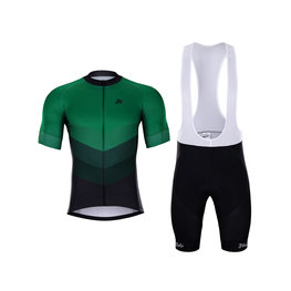 HOLOKOLO Cycling short sleeve jersey and shorts - NEW NEUTRAL - black/green