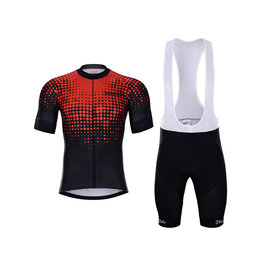 HOLOKOLO Cycling short sleeve jersey and shorts - FROSTED - black/red