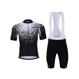 HOLOKOLO Cycling short sleeve jersey and shorts - FROSTED - black/white