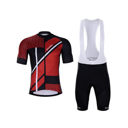HOLOKOLO Cycling short sleeve jersey and shorts - TRACE - black/red