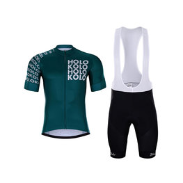 HOLOKOLO Cycling short sleeve jersey and shorts - SHAMROCK - blue/black