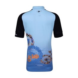 HOLOKOLO Cycling short sleeve jersey - BIKERS KIDS - blue/black