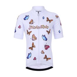 HOLOKOLO Cycling short sleeve jersey - BUTTERFLIES KIDS - white/multicolour