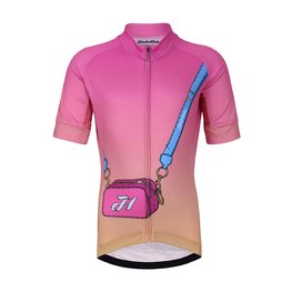 HOLOKOLO Cycling short sleeve jersey - CANDYBAG KIDS - yellow/pink