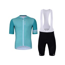 HOLOKOLO Cycling short sleeve jersey and shorts - FRESH ELITE - light blue/black