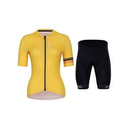 HOLOKOLO Cycling short sleeve jersey and shorts - JOLLY ELITE LADY - yellow/black