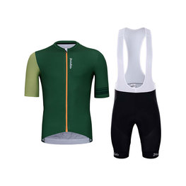 HOLOKOLO Cycling short sleeve jersey and shorts - LUCKY ELITE - black/green